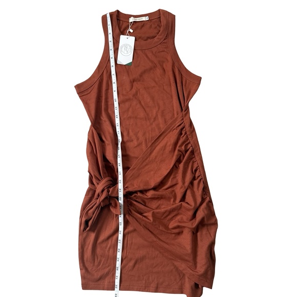 Womens Dark Brown Summer Casual Sleeveless Beach Mini Dress Medium - Picture 3 of 5